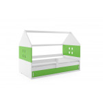 Detská posteľ domček DOMI 1 biela - zelená 160x80cm